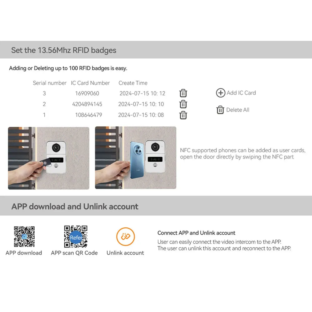 Tuya Smart Wifi Video Door Phone Camera &ndash; 1080P LCD Monitor