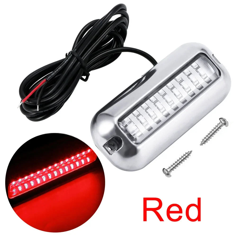 42LED Yacht Underwater Light &ndash; IP68 Waterproof 10-30V Red  1Pcs