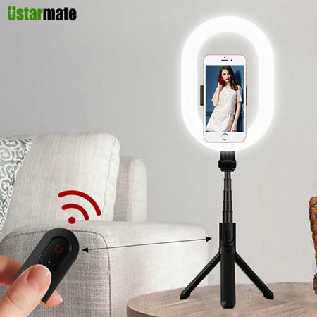 Ustarmate A8 Selfie Ring Light with Tripod &amp; Bluetooth Remote