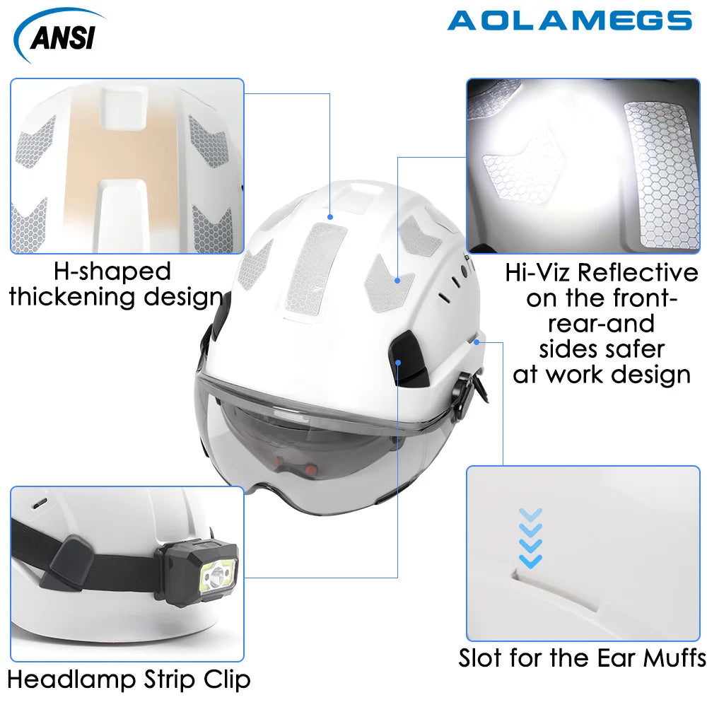 SF06 Safety Helmet - Reflective Stickers And Goggles