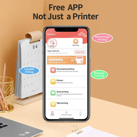GOOJPRT D210 A4 Thermal Printer &ndash; Bluetooth Printing