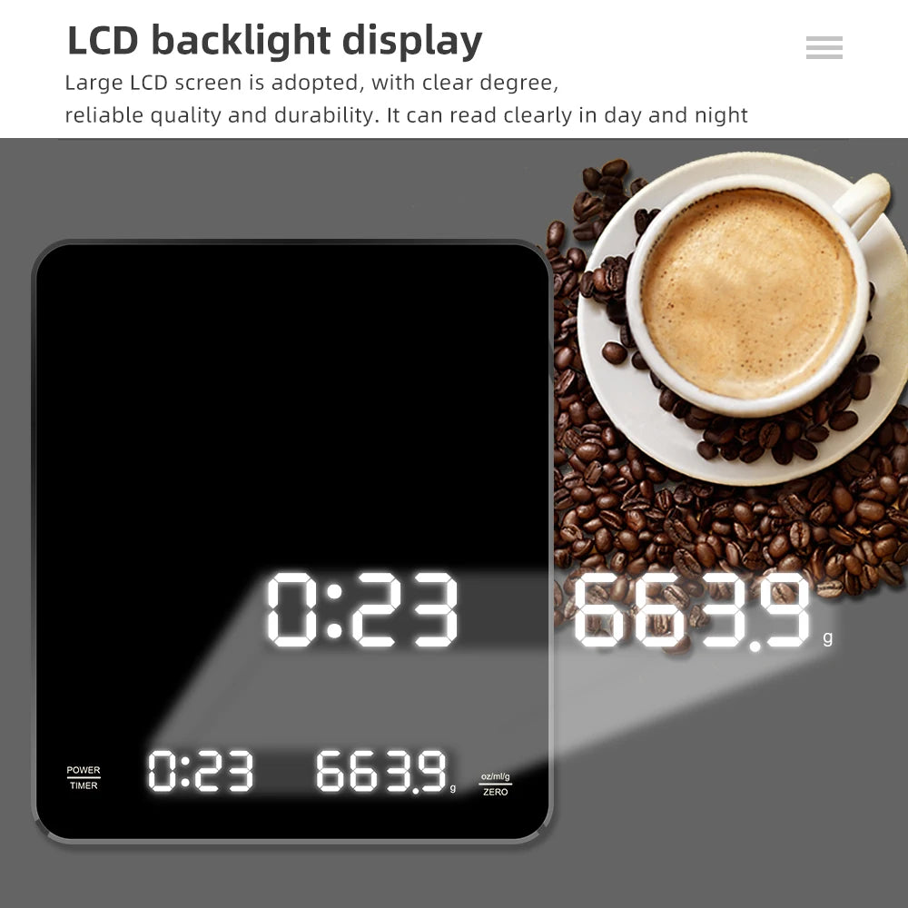 Electronic Coffee Scale LED Auto Timer &ndash; High Precision