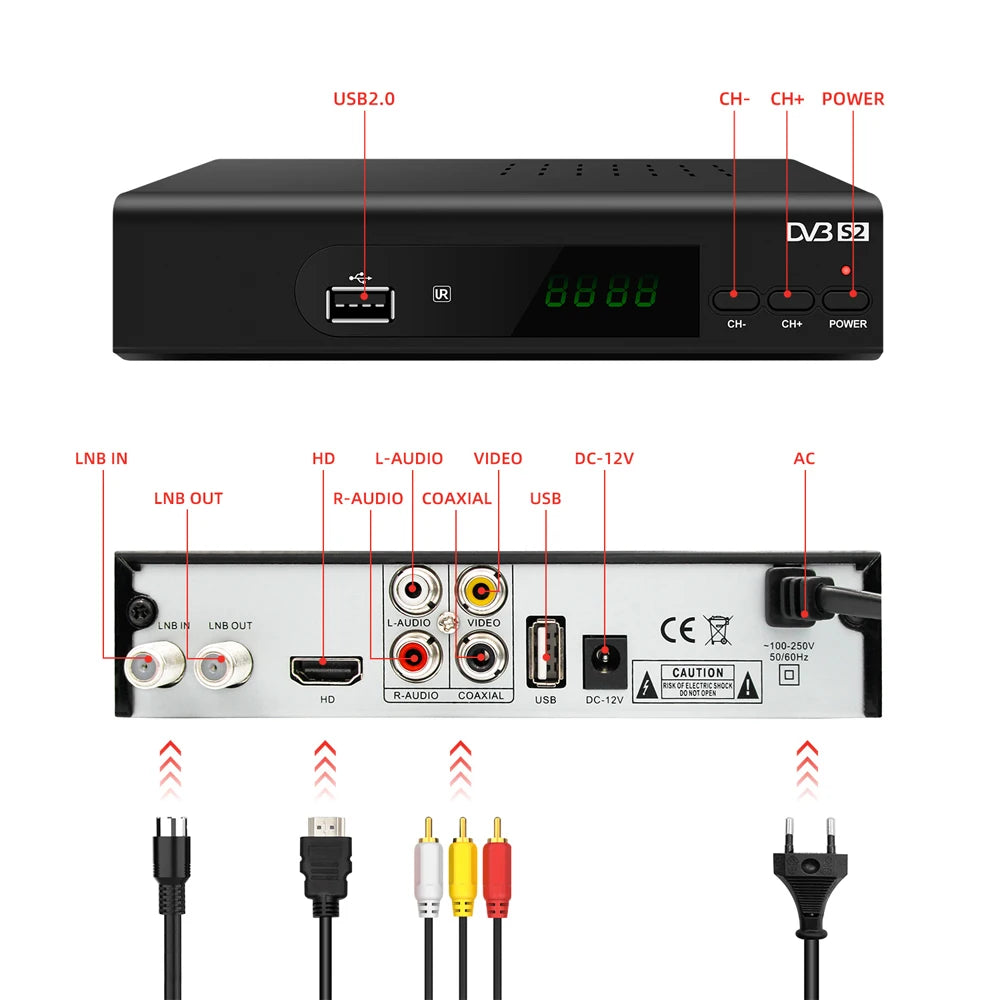 FTA DVB S2 MPEG H264 DVB-S2 HD Satellite Receiver Tv Decoder SAT
