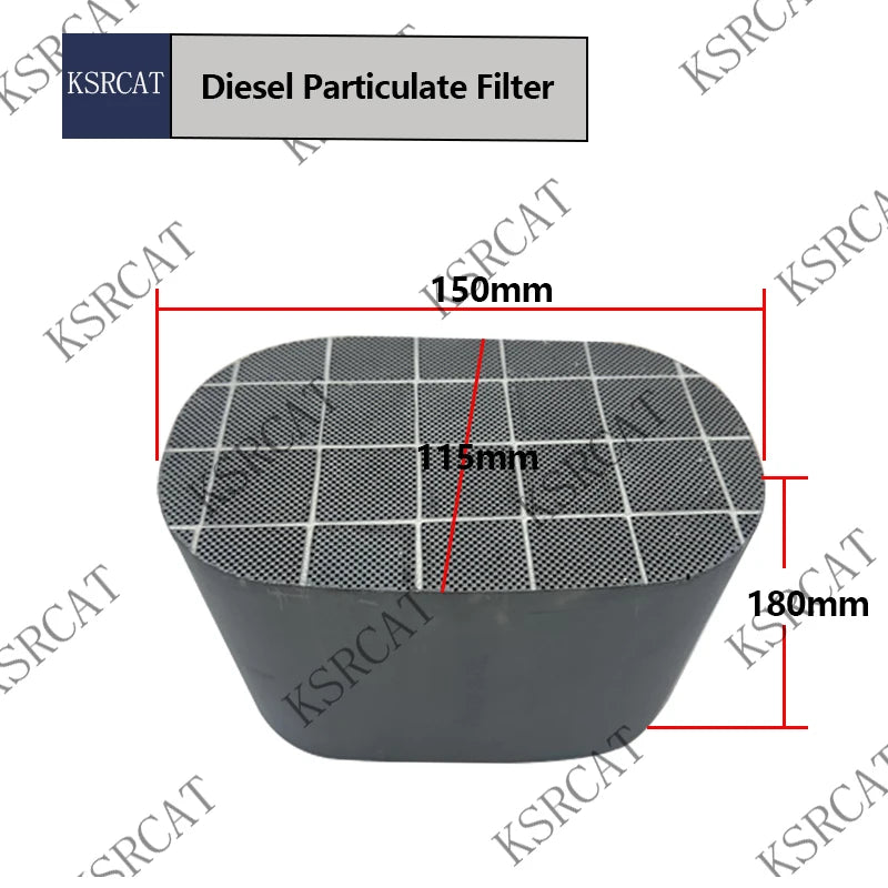 Фильтр DPF из карбида кремния для дизельного выхлопа 150x115x180мм SiC