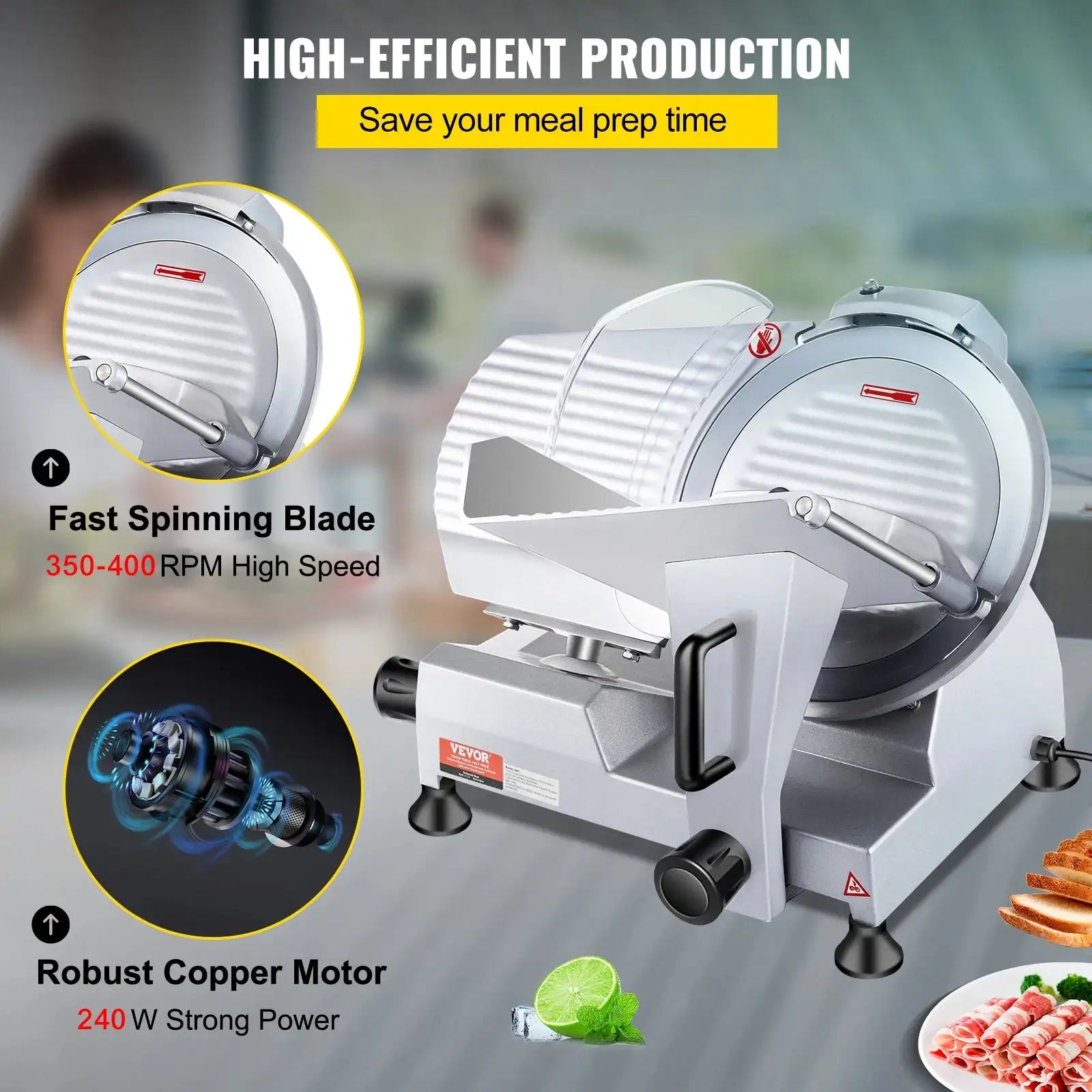Commercial Meat Slicer 10 Inch Blade Electric Deli Slicer