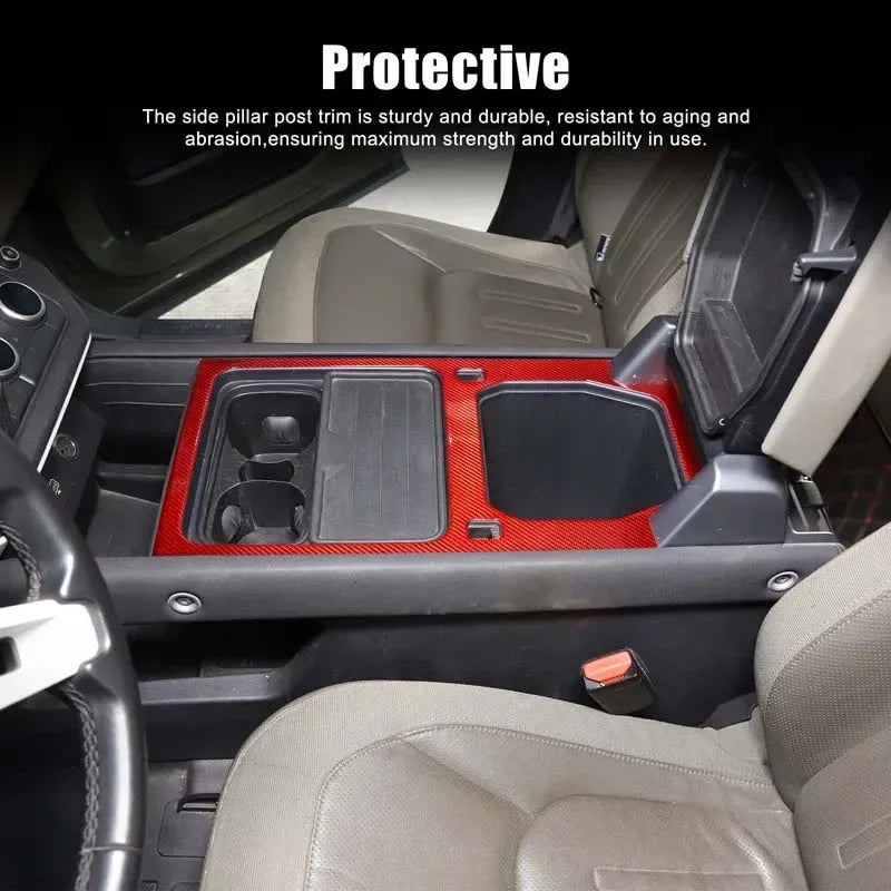 Reaalne süsinikkiust konsooli raami kleebis Defender 90 110