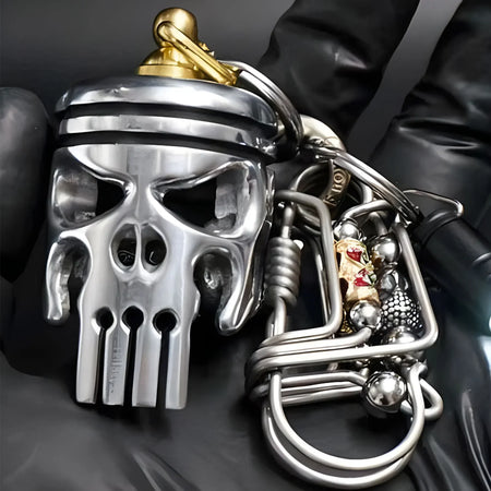 Skull Keychains Piston Art Keychain &ndash; With Flashlight