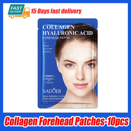 10pcs Hyaluronic Acid Collagen Face Mask for Moisturizing &amp; Firming Skin Forehead-10pcs