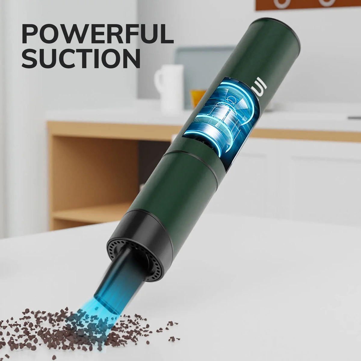 MIUI Handheld Cordless Vacuum Cleaner with 3 Suction Heads for Desktop, Keyboard &amp; Car