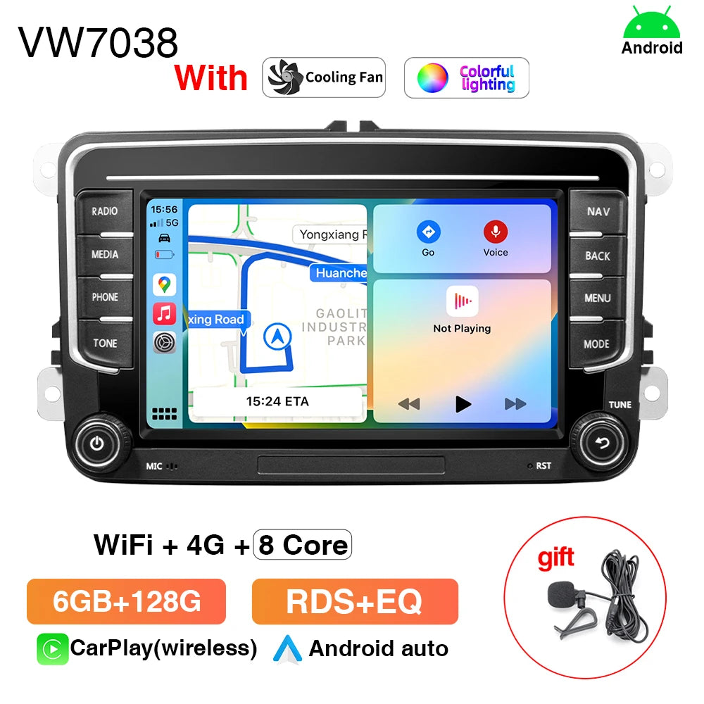 AKAMATE 7Inch 2Din Android 13 Car Radio &ndash; CarPlay GPS 6 128G
