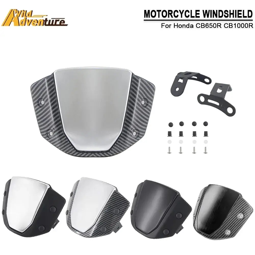 For Honda CB650R CB1000R CB 650R 1000R 2018 2019 2020 Motorcycle Windshield Sport Windshield Wind Deflector Visor Screen Bracket by InterCyprus Trading Ltd