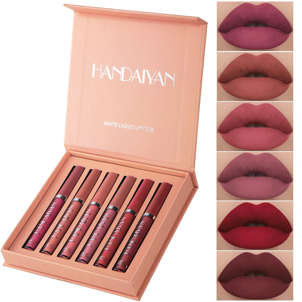 HANDAIYAN Set of 6 Long-Lasting Non-Stick Liquid Lipsticks 11317-A