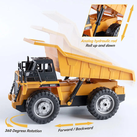 Remote Control RC Alloy Dump Truck &ndash; LEGO Compatible
