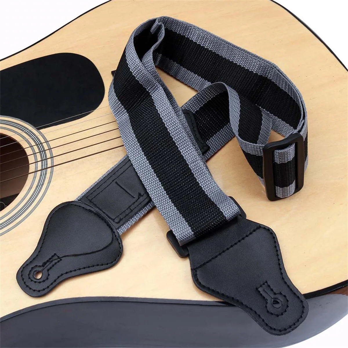 Miwayer 3 Picks Guitar Strap Leather Ends &ndash; Adjustable