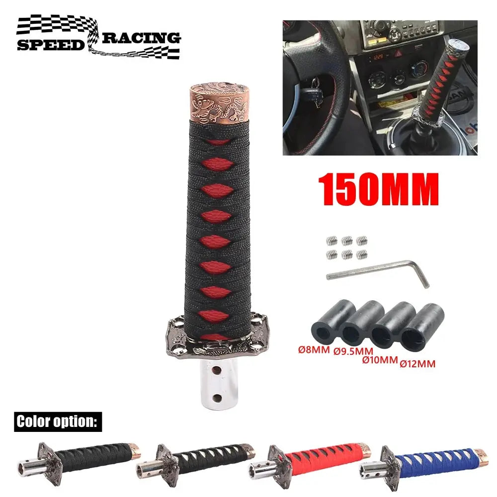 150MM Universal JDM Katana Samurai Sword Shift Knob Shifter With Adapters Gear Shift Knob Transmission Gearstick Car Accessories by InterCyprus Trading Ltd