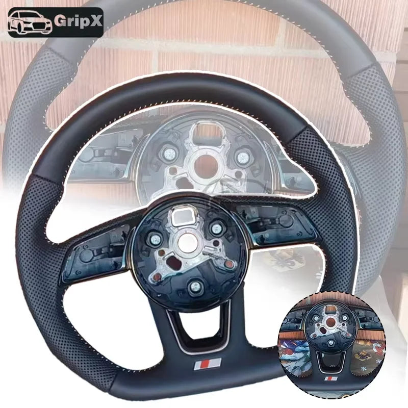 Volan Audi A3, Piele Complet Perforată, Compatibil cu RS3 RS4 RS5