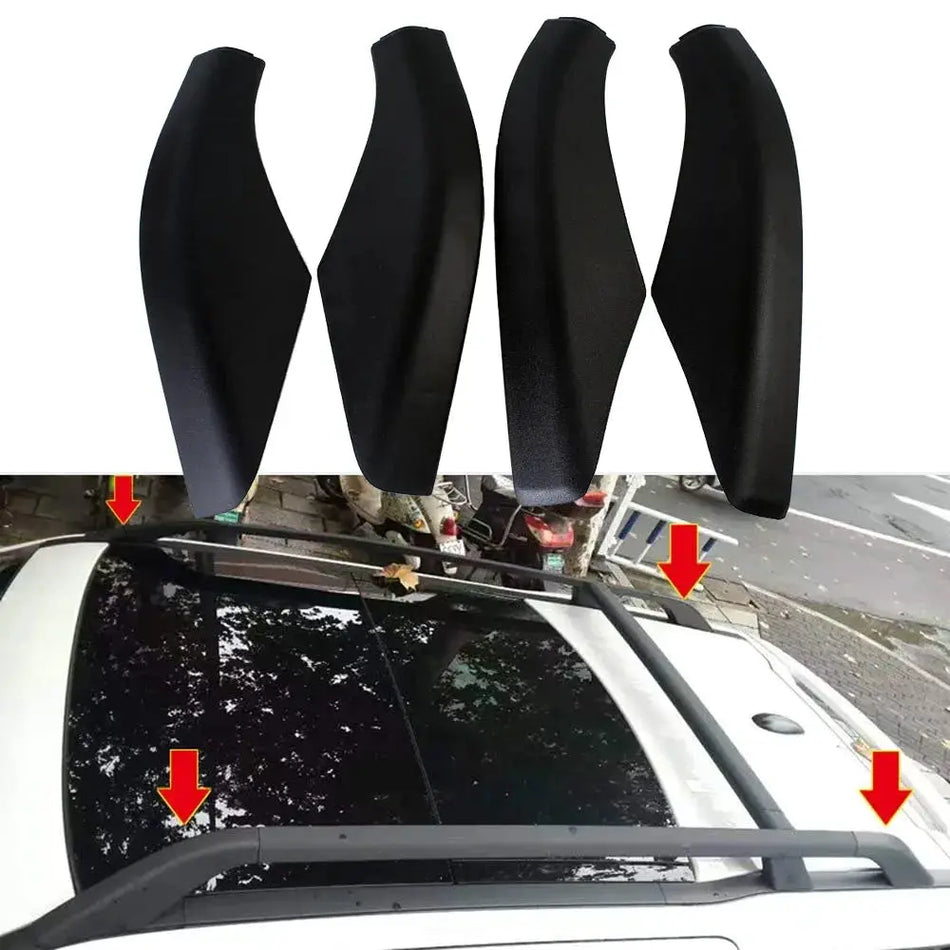 Black ABS Roof Rack Rail End Caps For Land Rover Freelander 2 2006-2014 by InterCyprus Trading Ltd