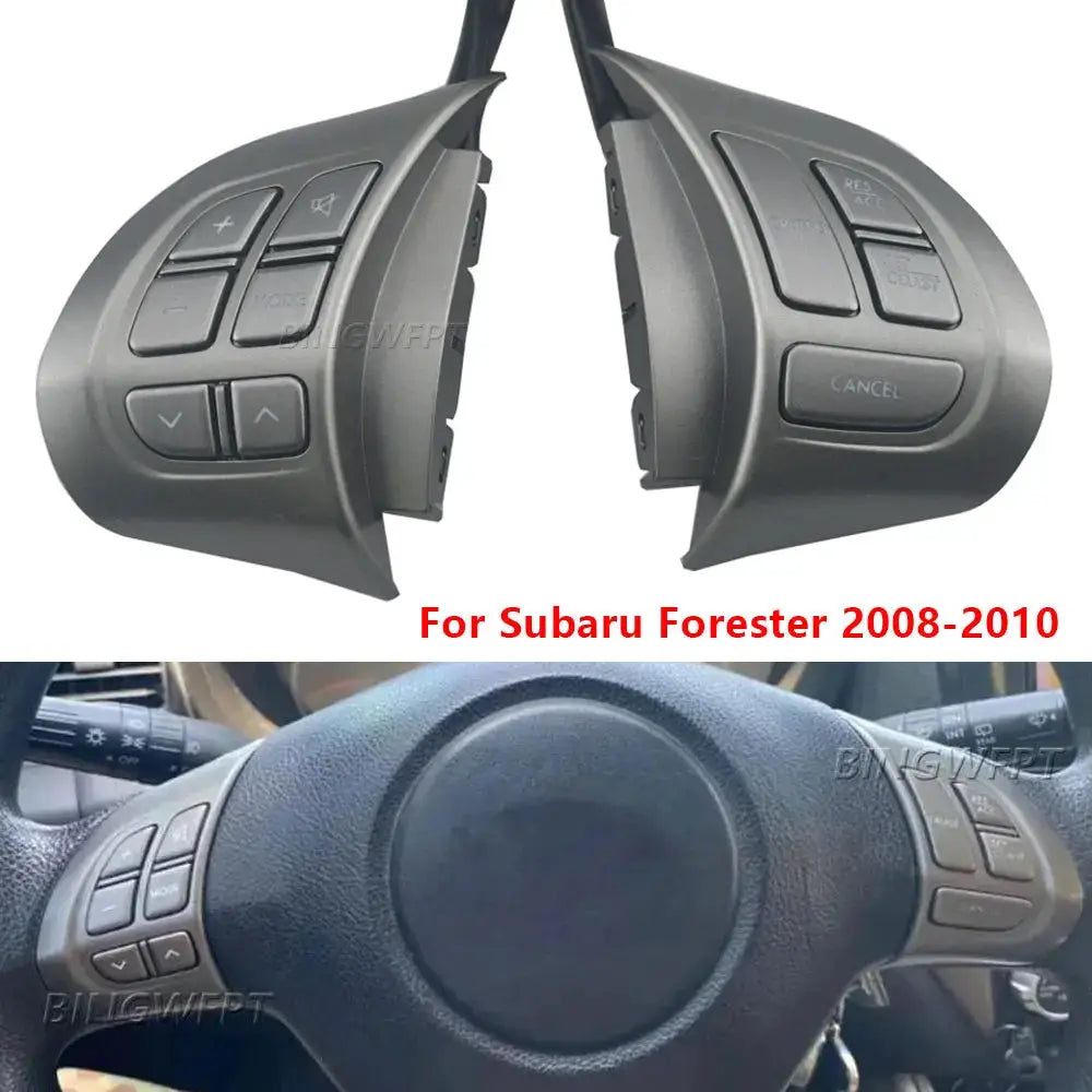 Silver Steering Wheel Audio Cruise Control Switch Buttons For Subaru Forester 2008 2009 2010 With Backlight by InterCyprus Trading Ltd