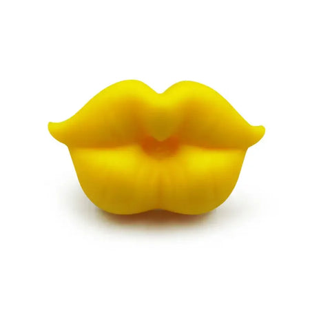 Kiss Lips Mustache Pacifier - Funny Silicone Soother for Babies yellow