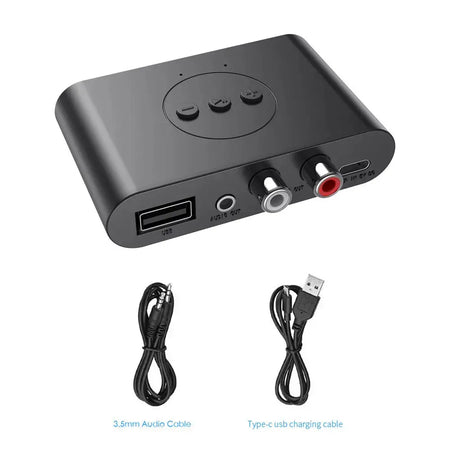 NFC Bluetooth 5.0 Audio Receiver U Disk RCA 3.5mm AUX USB Stereo Music Wireless Adapter Hands-Free Calls for Car Kit Speaker Amp by InterCyprus Trading Ltd