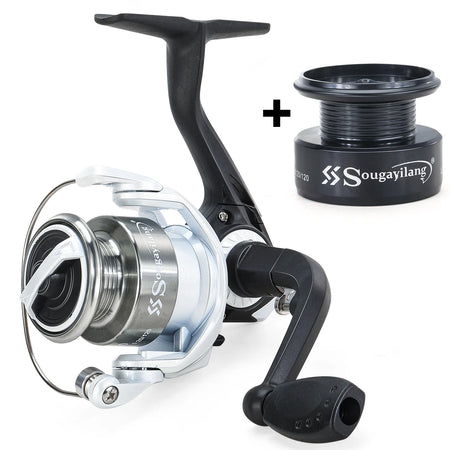 Sougayilang 4-Color Spinning Reels - Lightweight &amp; Durable for Freshwater and Saltwater White