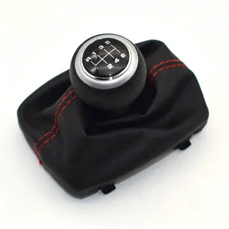 Gear Shift Knob with Leather Cover for Audi A4 B6 B7 5 6 Speed Manual by InterCyprus Trading Ltd