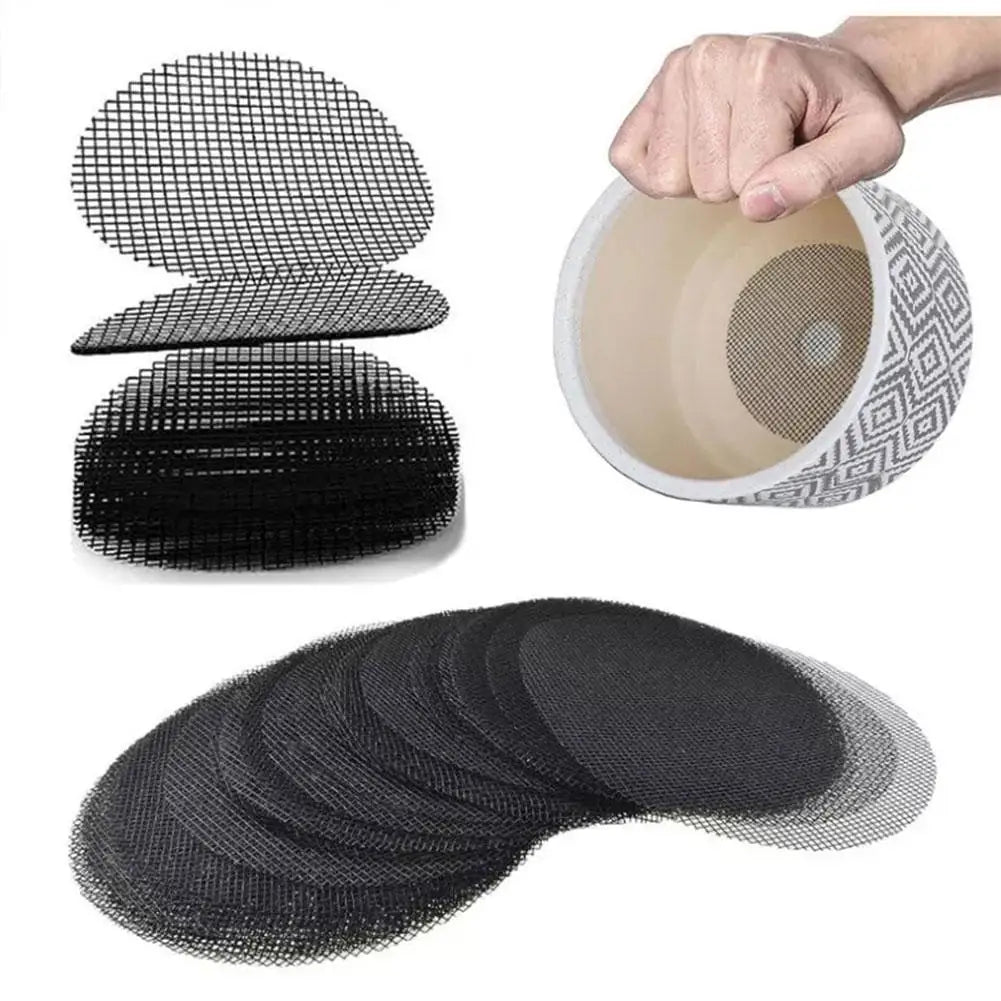 50PCS Flower Pot Mesh Pads &ndash; Prevent Soil Loss with Durable Drainage Screens