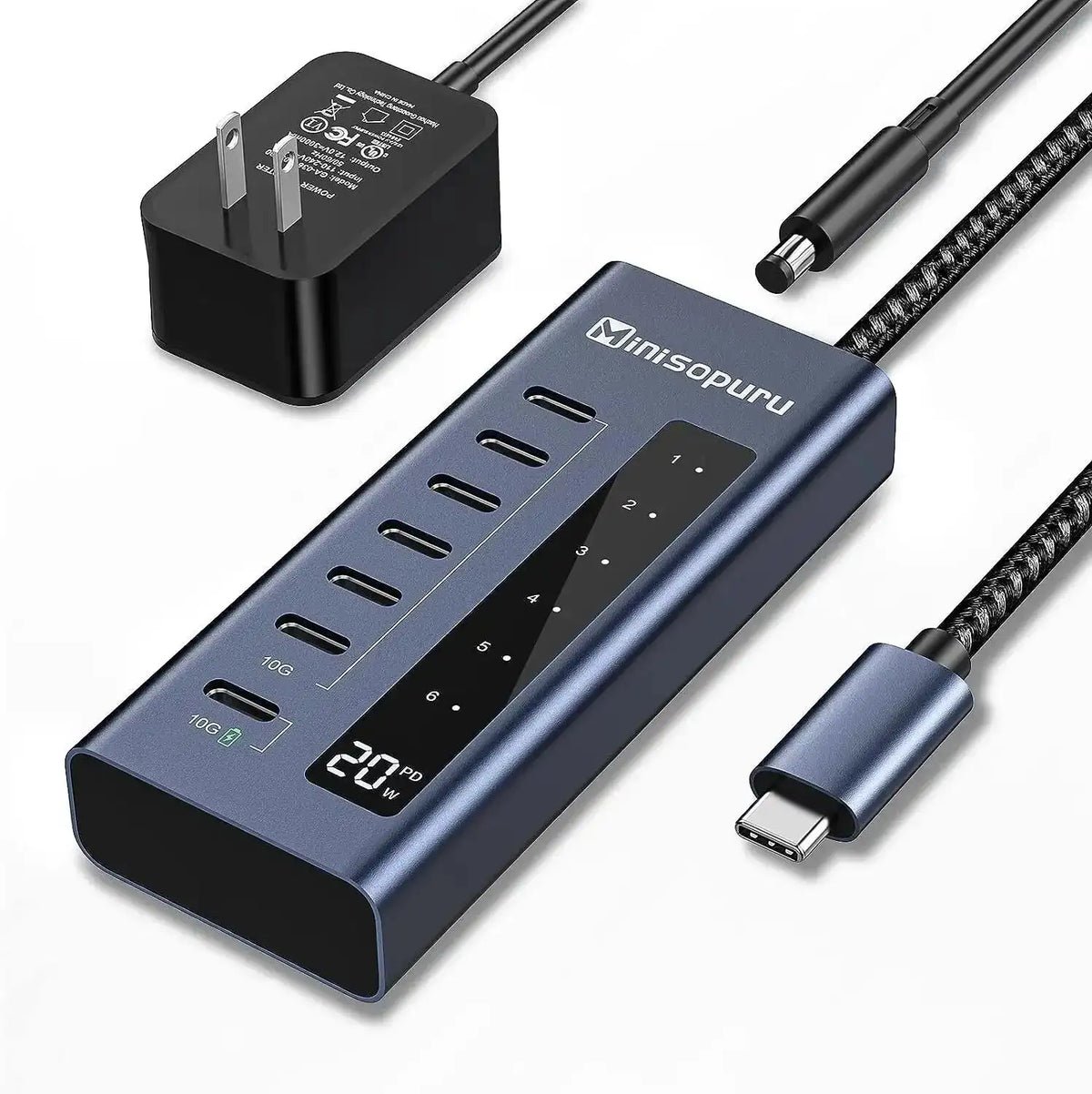 Minisopuru USB C Hub 7 In 1 For MacBook Pro Air iPad 10Gbps US Pluy