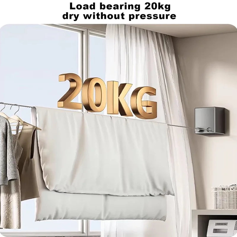 Invisible Clothesline Telescopic Hanging - Compact Design