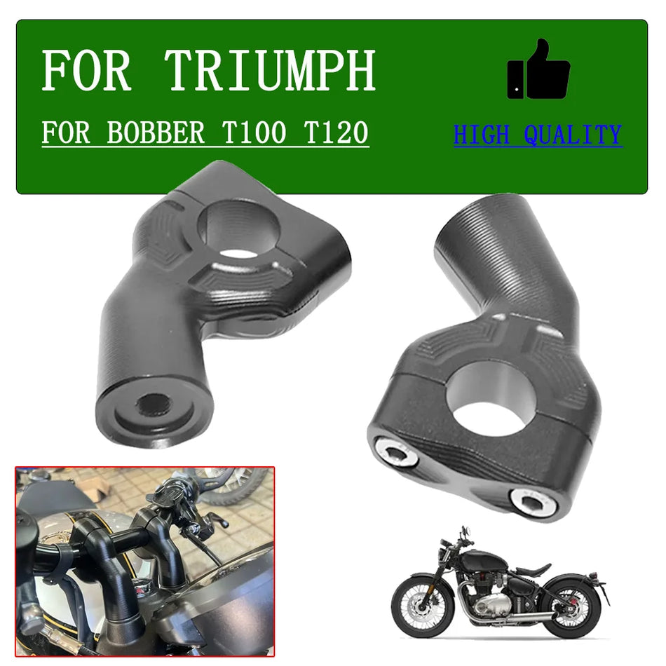 Triumph Bar Riser Clamps For Bobber T100, T120, Speedmaster, Thruxton 900 Raise Handlebars