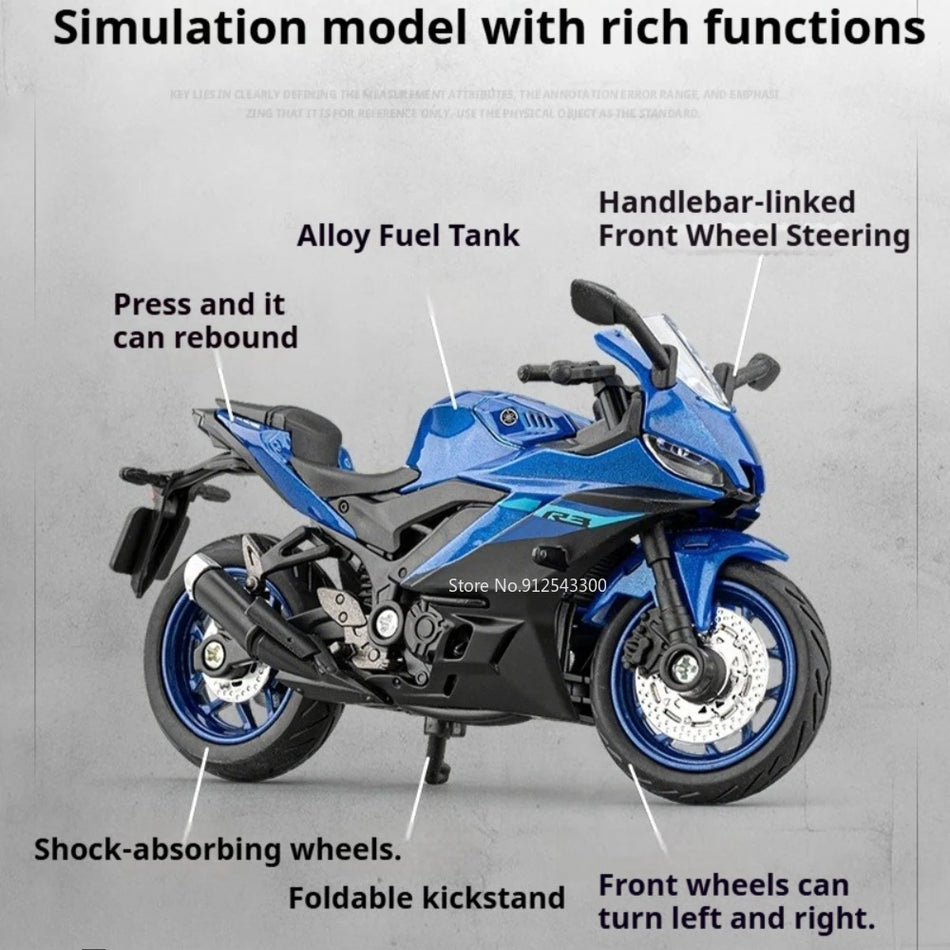 1:18 mērogā diecast motocikla sakausējuma korpuss Kawasaki H2R.