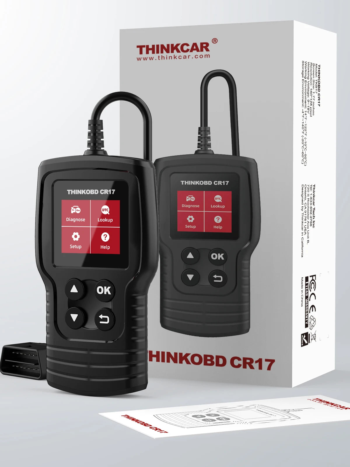 THINKCAR Thinkobd CR17 &ndash; Full OBD2 Diagnostic Tool Thinkobd CR17 / france