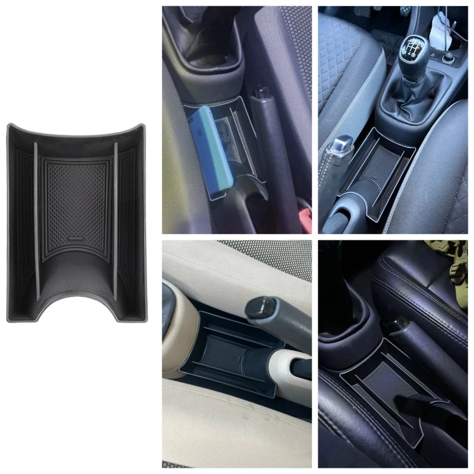 VW Up Armrest Storage Box with Premium ABS Plastic, Anti Scratch Mat