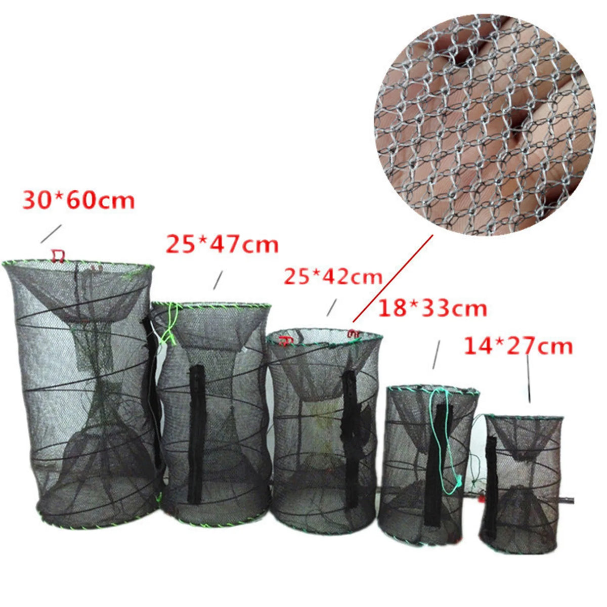 Durable Folding Fishing Mesh Cage for Crabs, Lobsters &amp; Fish