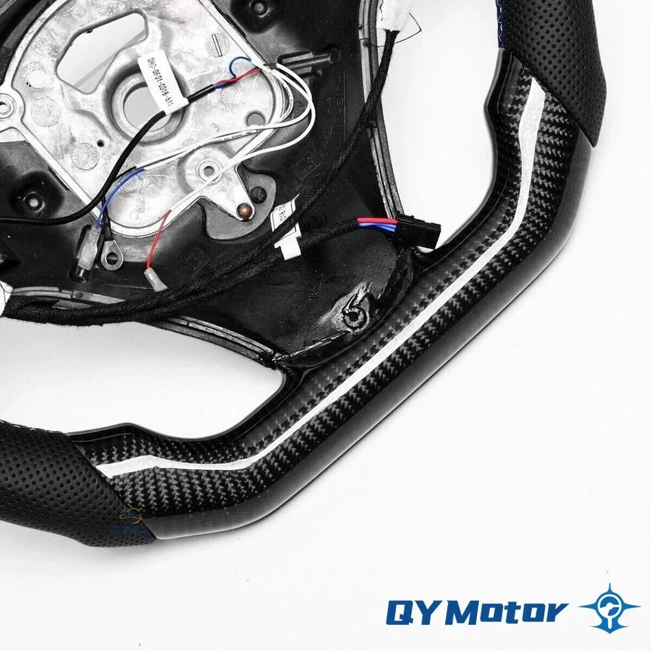 BMW E90 E92 E93 3 Серия LED Въглеродни Влакна Волан с Перфорирана Кожа