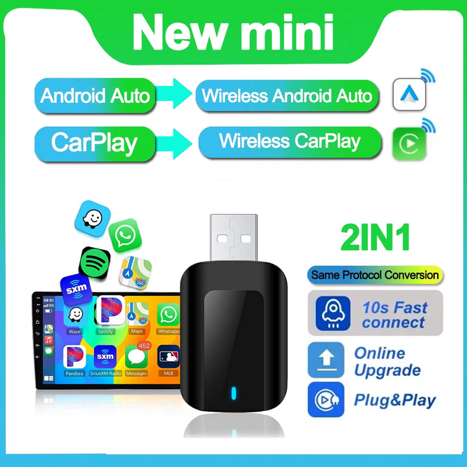 Τόγιοτα Καμρί Ασύρματος 2-σε-1 CarPlay Android Auto Αντάπτορας