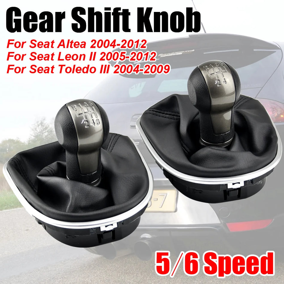Pomelo de cambio manual de 5 6 velocidades con funda para Seat Altea León II