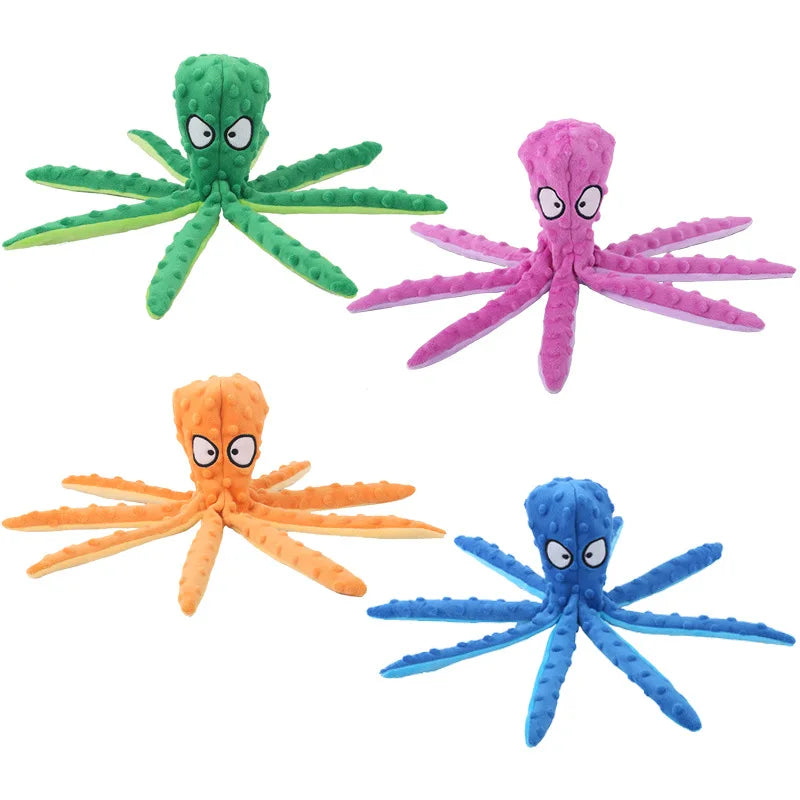 Interactive Octopus Dog Toy - Durable, Bite-Resistant, Squeaky Plush for Large, Medium &amp; Small Dogs