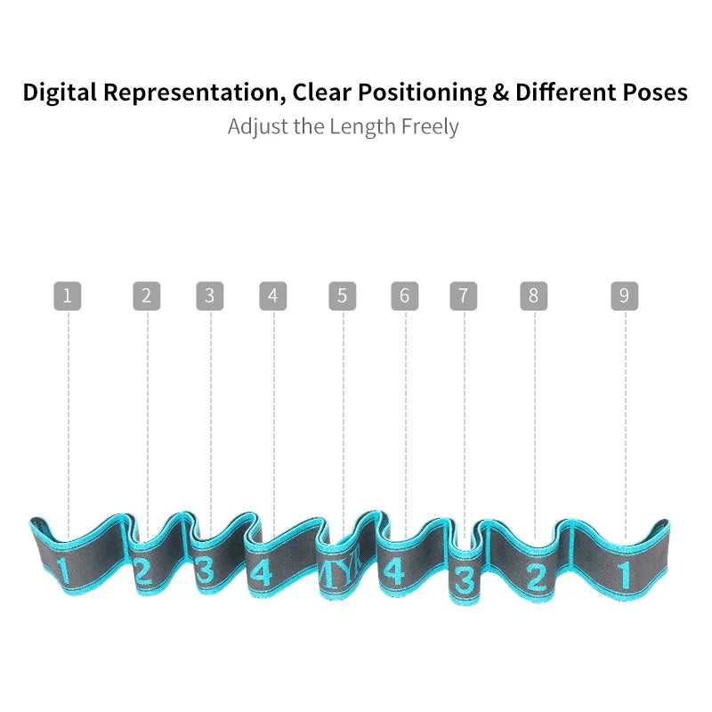 Elastic Yoga Stretching Strap with Loops for Ballet, Leg, and Body