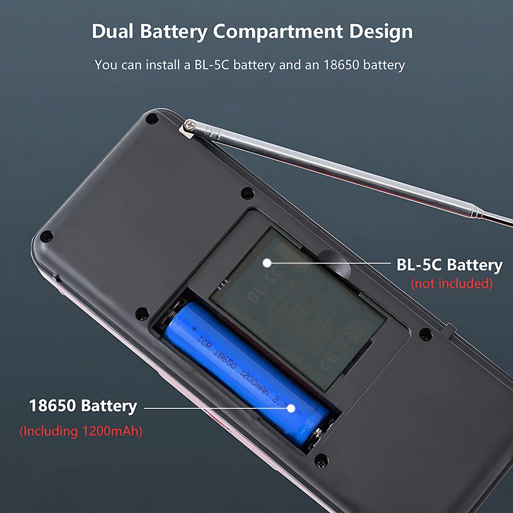 Portable Wireless FM Radio Speaker with Bluetooth and Rechargeable Battery