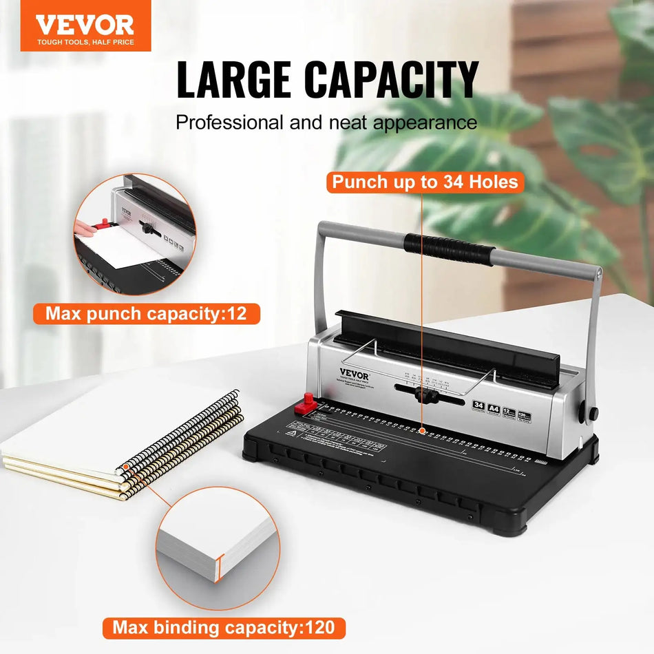 Coil Binding Machine 34 Hole 120Sheet Manual Binder