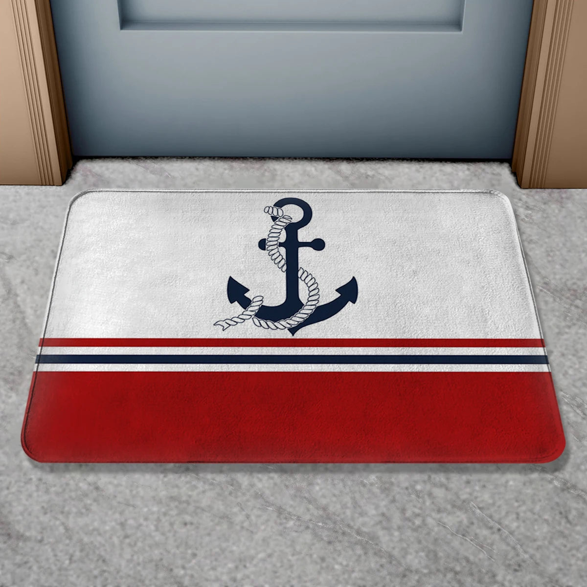 Custom Boat Name Non Slip Nautical Theme Doormat | Personalized Bath Rug