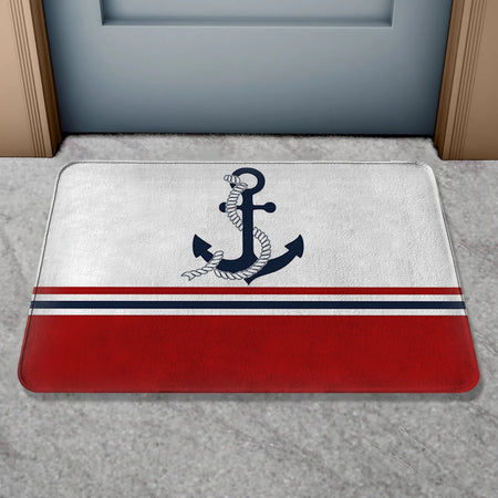 Custom Boat Name Non Slip Nautical Theme Doormat | Personalized Bath Rug