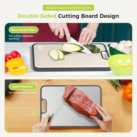 Double Sided Titanium Cutting Board &ndash; Food Grade Easy Clean