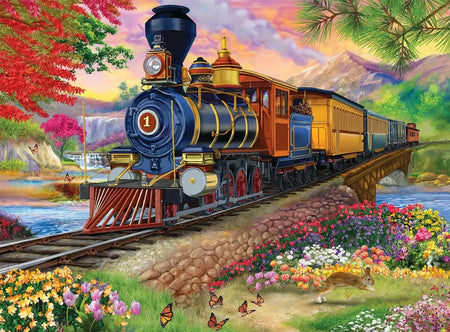 Scenic Steam Engine Jigsaw Puzzles - 300, 500, 1000 pcs | Relaxing &amp; Creative Gift 52x38cm500pcs