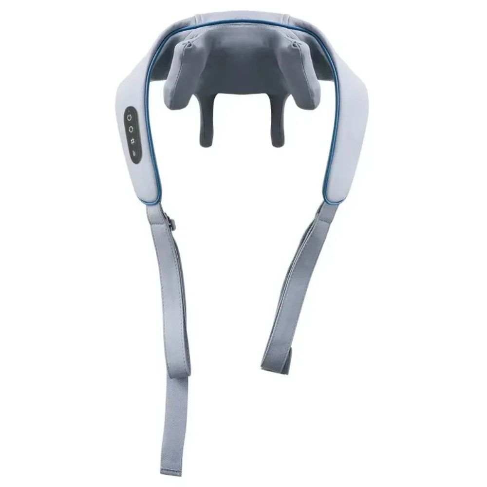 P100 &ndash; Heated Shiatsu Neck Massage Wrap With Heat Therapy AA-Gray