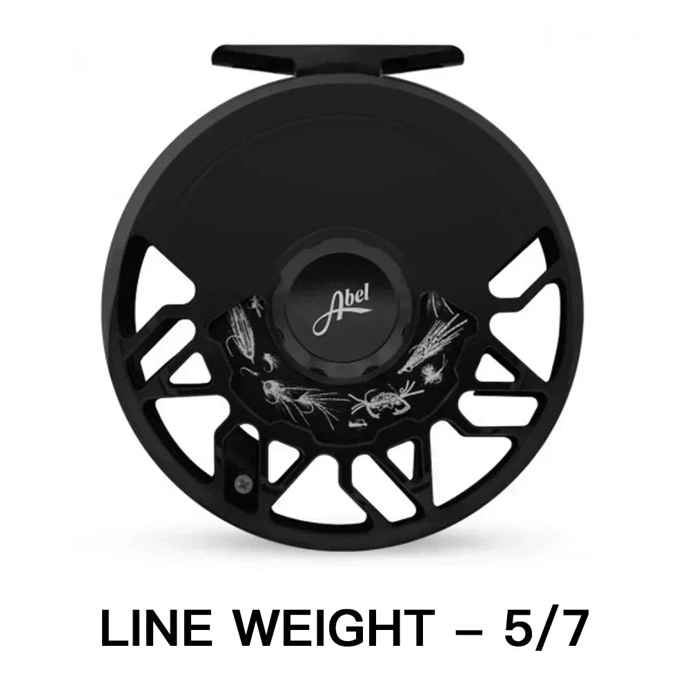 Fly Fishing Reel Performance Ultra-Large Arbor Reels &ndash; Lightweight Aluminum Construction 03 5-7 Black