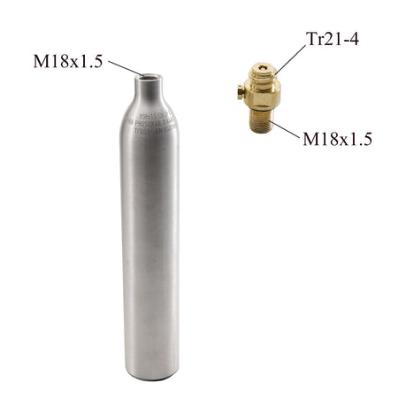 0.6L CO2 Cylinder Aluminum TR21-4 Valve &ndash; High Pressure