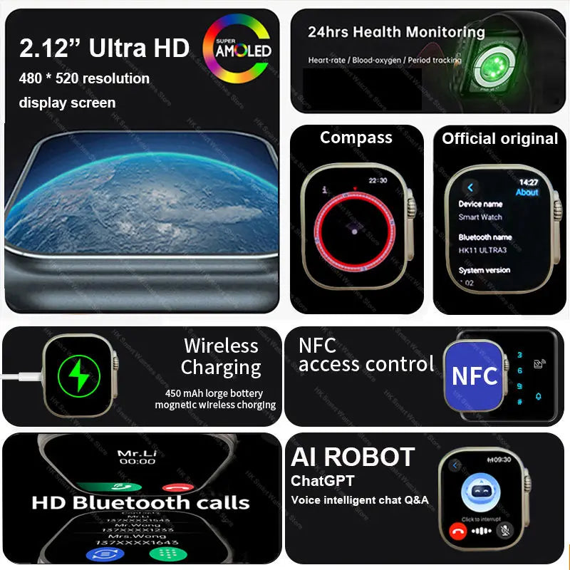 HK11 Ultra 3 Smartwatch &ndash; 4G Calling And AI Chat Robot