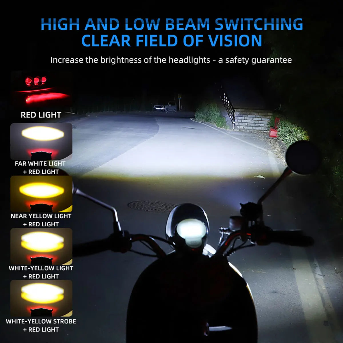KEVANLY Motorcycle LED Spot Light &ndash; Five Versatile Light Modes